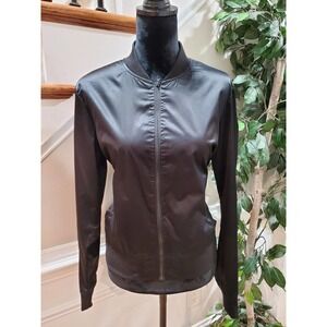 City Streets Women's Black Polyester Long Sleeve Casual Full Zip Front Jacket L